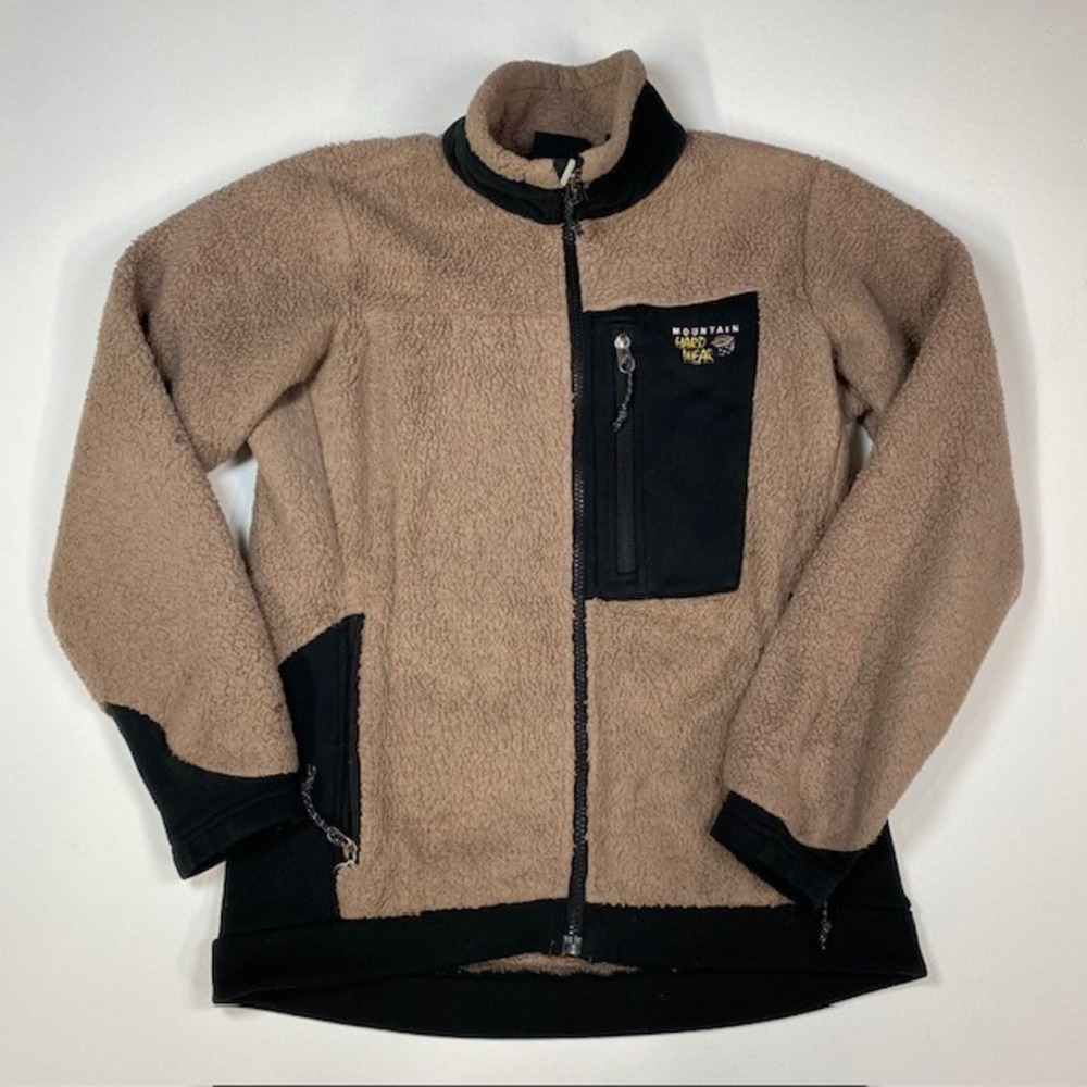 Mountain Hardwear Fleece Jacket Full‎ Zip Pockets Brown Black Womens